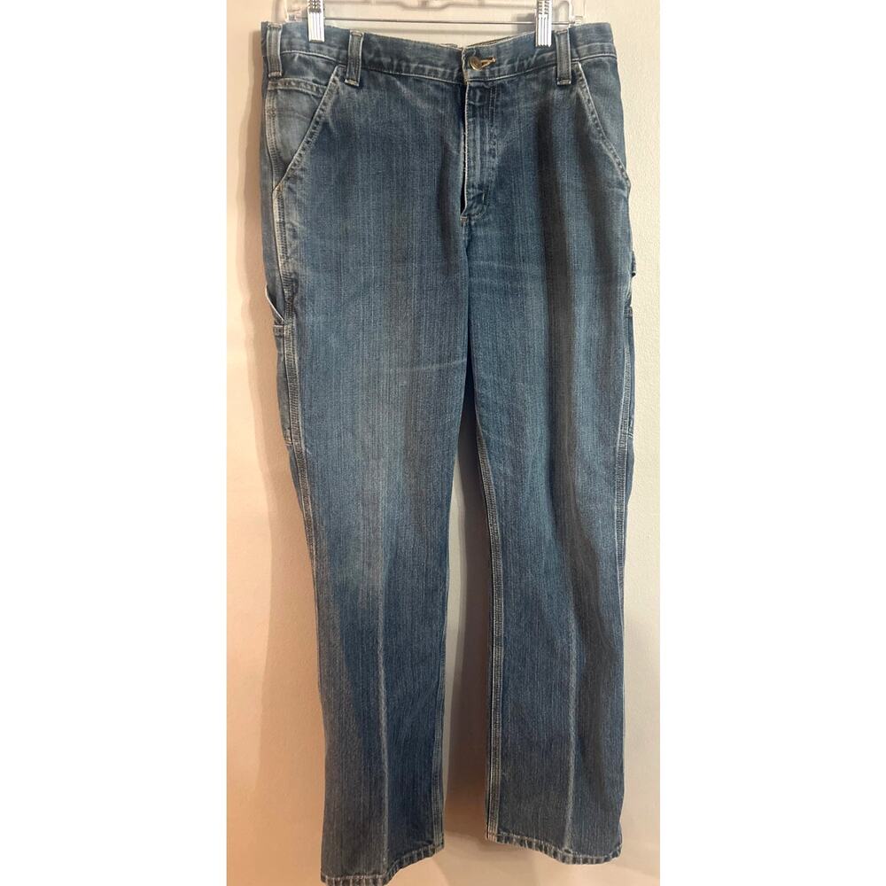 Carhartt Men’s 34x32 Carpenter Relaxed Fit Jeans Blue Denim Workwear Utility Y2K